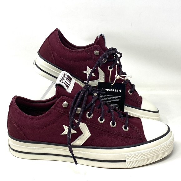 Converse Star Player 76 OX Retro Low Top Canvas Bordo Men Size Sneakers A04250C - Picture 2 of 11